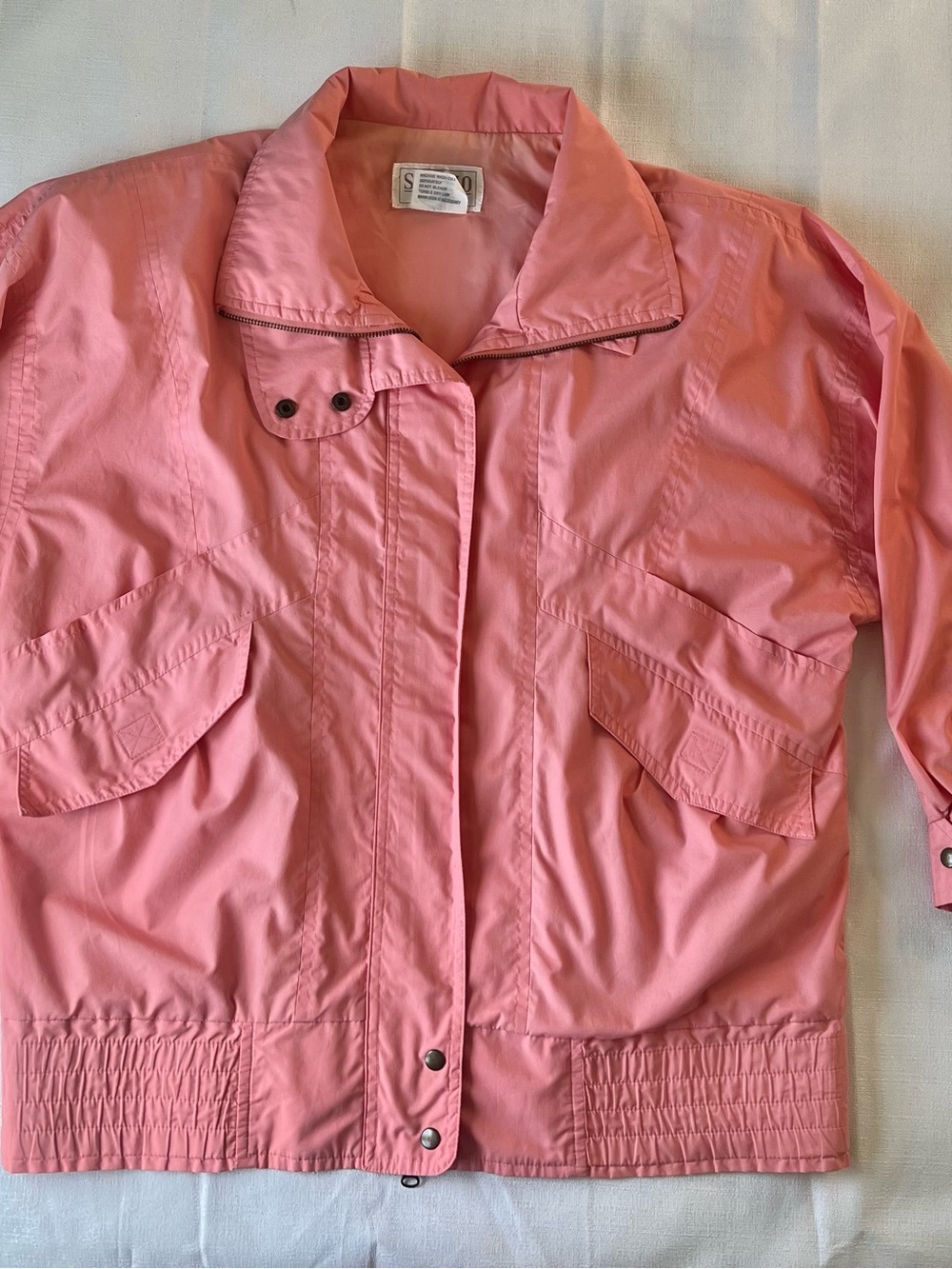 Michelle Stuart Coral Pink Bomber Jacket